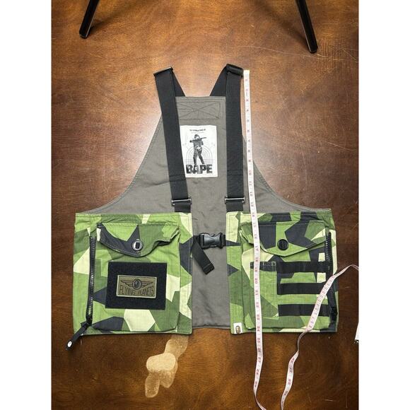 2018 Japan Bape Autumn/Winter Season Splinter Camo Military Vest Bag Olive Drab - Picture 10 of 16